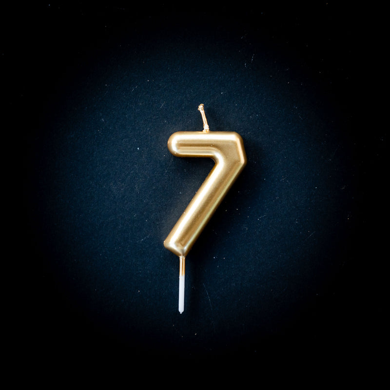 Gold metallic number candles