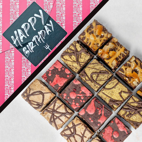 BIRTHDAY Gift Wrapped Vegan Wheat free Brownie Box