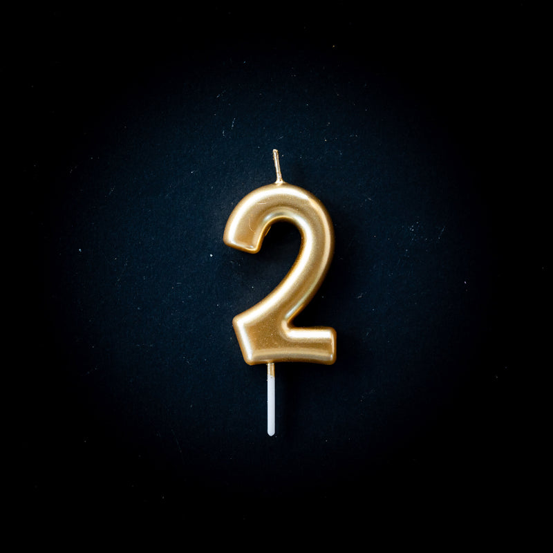 Gold metallic number candles