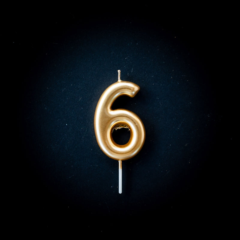 Gold metallic number candles