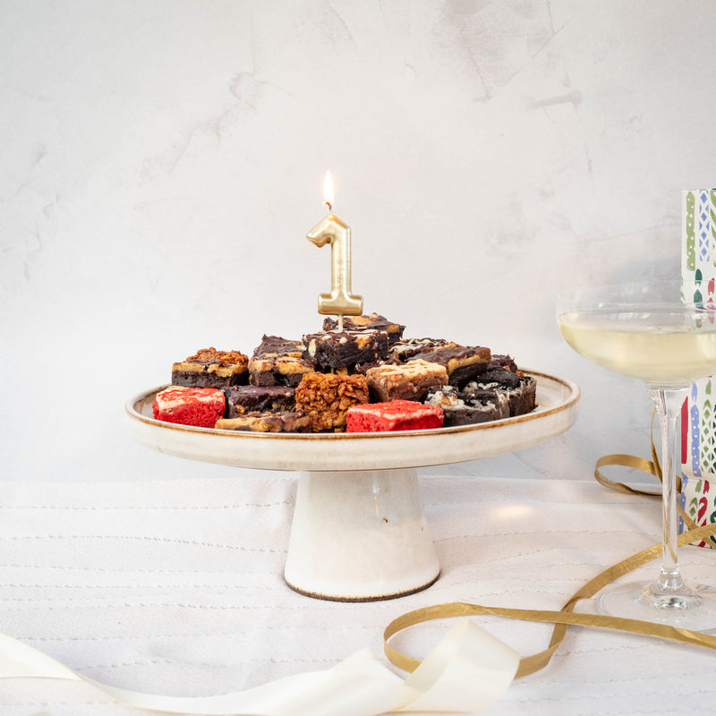 Gold metallic number candles