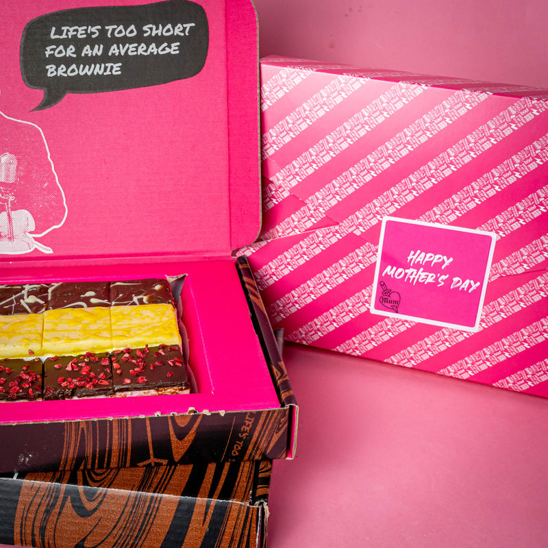 Gift Wrapped Mighty Marshmallow Brownie Box for Mother's Day