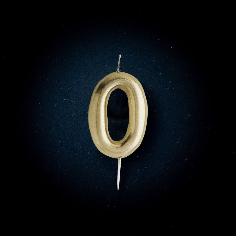 Gold metallic number candles