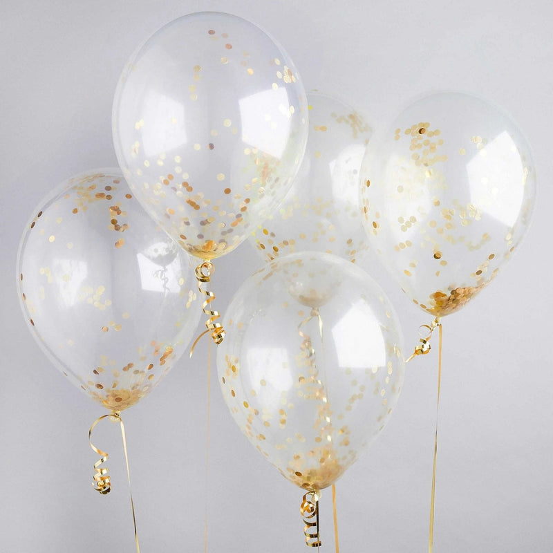 Gold Confetti Balloon (5 pack)