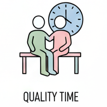 Illustration of quality time love language on a white background